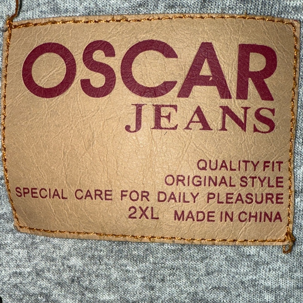 Vintage Oscar Jeans Mens Denim Jacket with Gray Hood size XXL - Picture 4 of 7